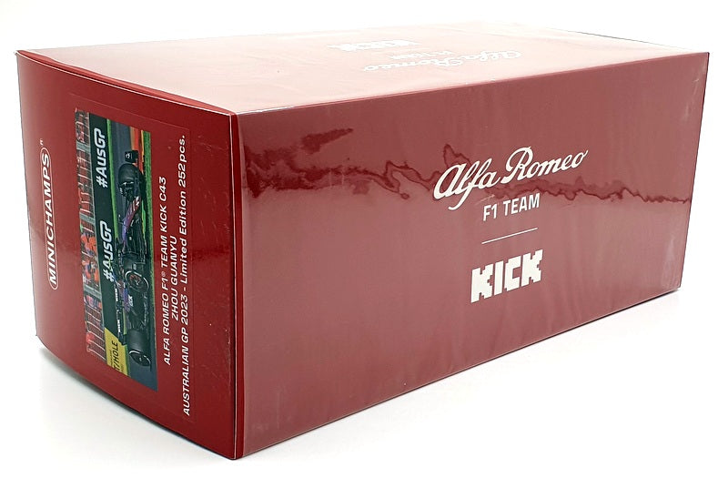 Minichamps 1/18 Scale 117 230124 Alfa Romeo F1 Kick C43 Australian GP '23 #24