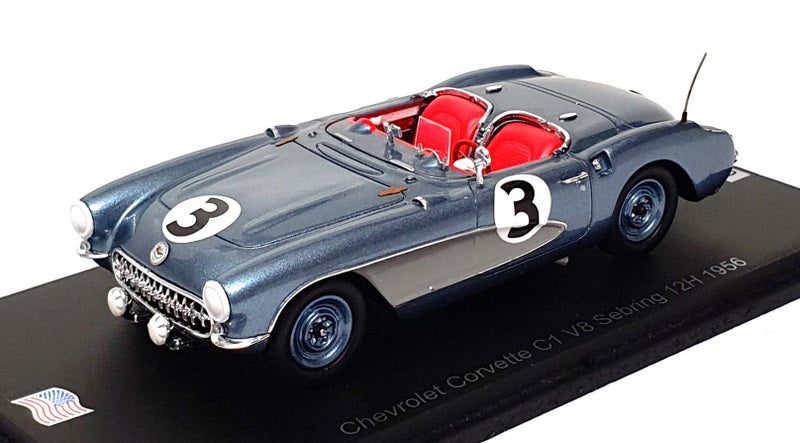 Spark 1/43 Scale US181 - Chevrolet Corvette C1 V8 #3 Sebring 12H 1956