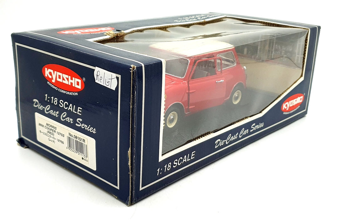Kyosho 1/18 Scale Diecast 08101R - Morris Mini Cooper 1275 S - Red/White
