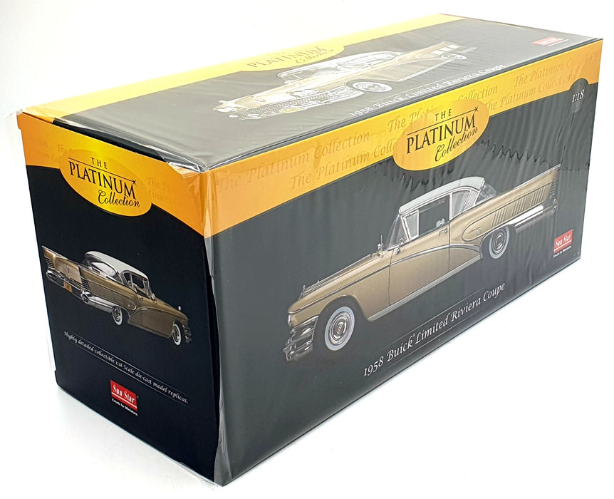 Sun Star 1/18 Diecast 4807 - 1958 Buick Limited Riviera Coupe - Gold