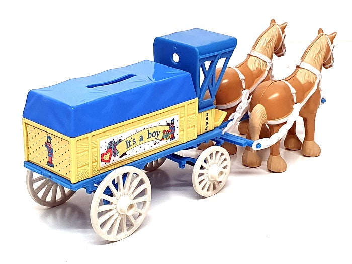 Ertl Appx 22cm Long B247 Coach & Horses Baby's First Bank It's A Boy Blue/Yellow