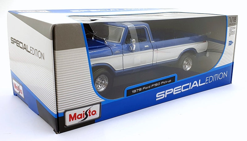 Maisto 1/18 Scale Diecast 31462 - 1979 Ford F-150 Pick-Up - Blue/White