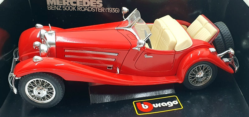 Burago 1/18 scale Diecast 3020 - Mercedes Benz 500K Roadster 1936 - Red