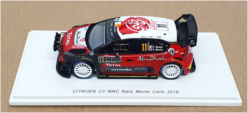 Spark 1/43 Scale S5961 - Citroen C3 #11 WRC Rally Monte Carlo 2018