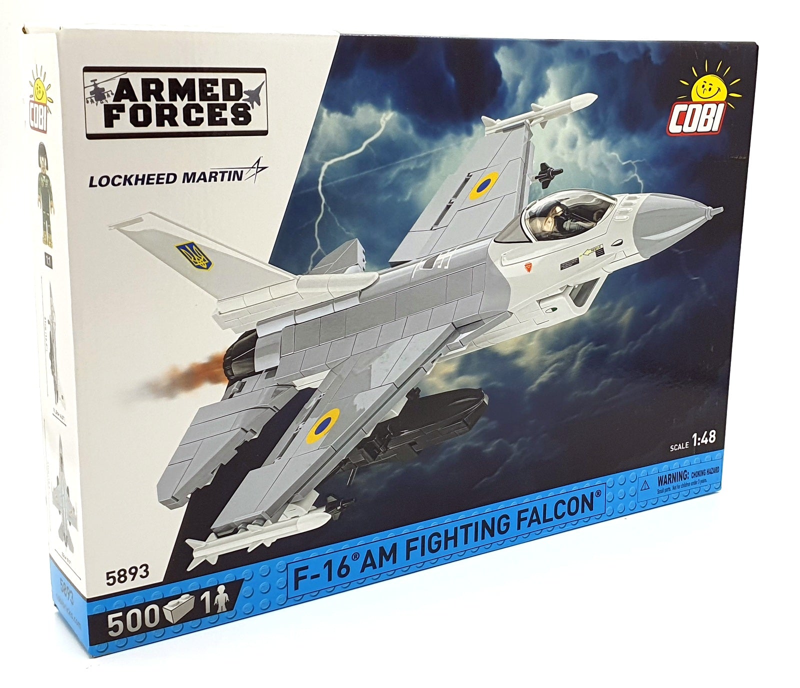 Cobi Bricks 1/48 Scale 5893 - F-16 AM Fighting Falcon Aircraft - Ukrainian