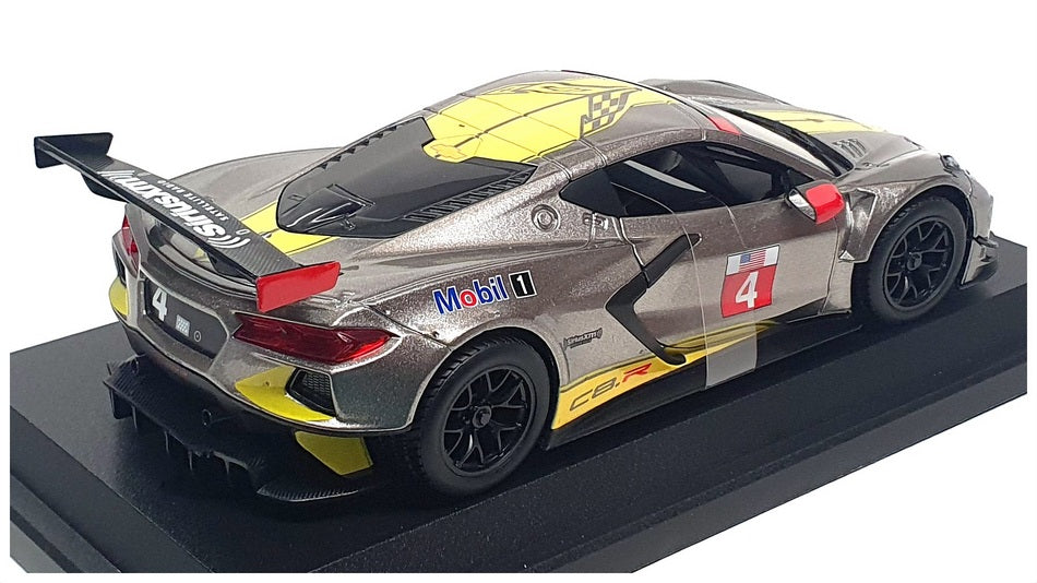 Burago 1/24 Scale 18-28024 - 2020 Chevrolet Corvette C8.R #4 - Yellow/Silver
