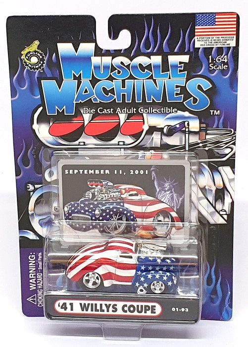 Muscle Machines 1/64 Scale 71151 01-93 - 1941 Willys Coupe - Stars & Stripes