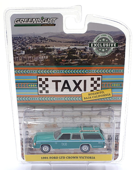 Greenlight 1/64 Scale 30225 - 1991 Ford Ltd Crown Victoria Taxi - Green