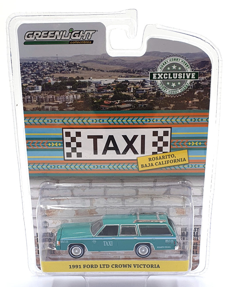 Greenlight 1/64 Scale 30225 - 1991 Ford Ltd Crown Victoria Taxi - Green