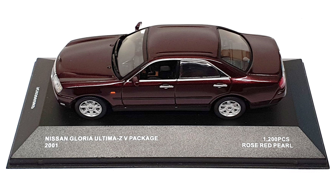 J Collection 1/43 Scale JC02005RD 2001 Nissan Gloria Ultima-Z V Rose Red Pearl