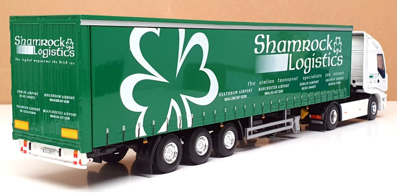 Lion Toys 1/50 Scale SL01G Iveco Truck & Trailer Shamrock Logistics White/Green