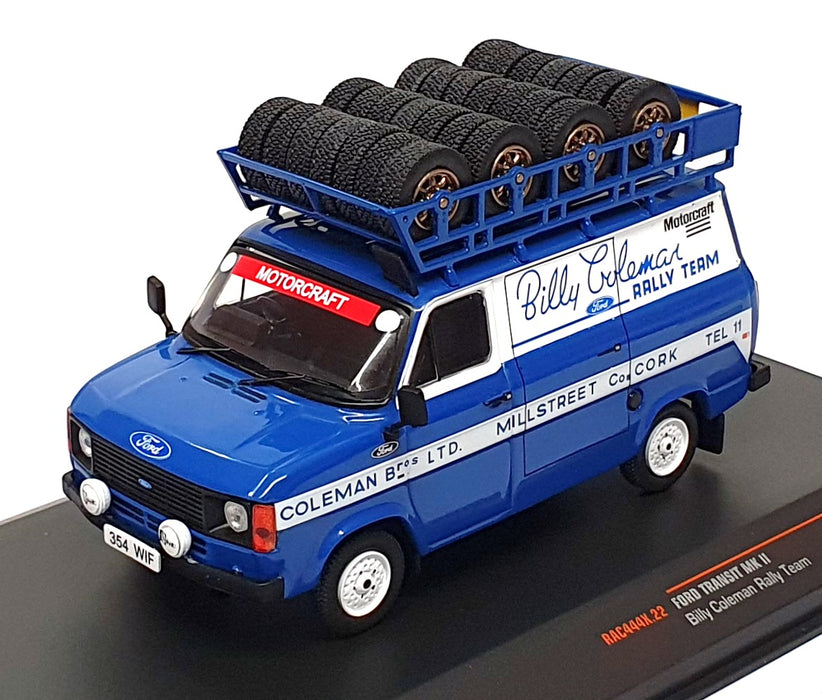 Ixo 1/43 Scale RAC444X.22 Ford Transit Mk2 Billy Coleman Racing Team Blue/White