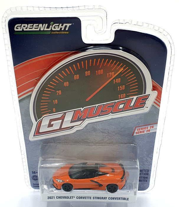 Greenlight 1/64 Scale 13310-F '21 Chevrolet Corvette Stingray Convertible Orange