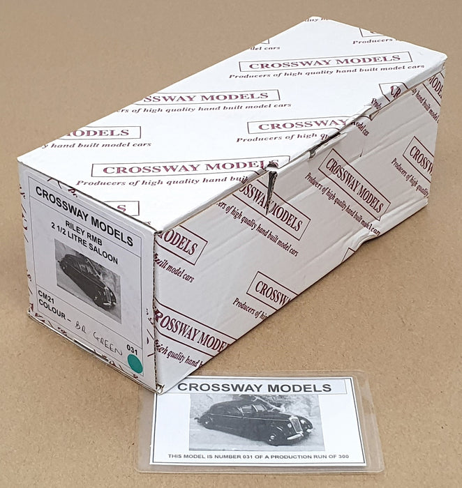 Crossway Models 1/43 Scale CM21 - Riley RMB 2½ Litre Saloon - BR Green