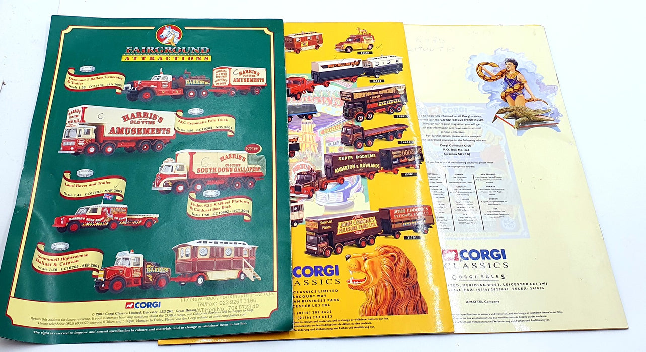Corgi Chipperfields Collection 1995 Calendar And Fairground Promotional Booklets