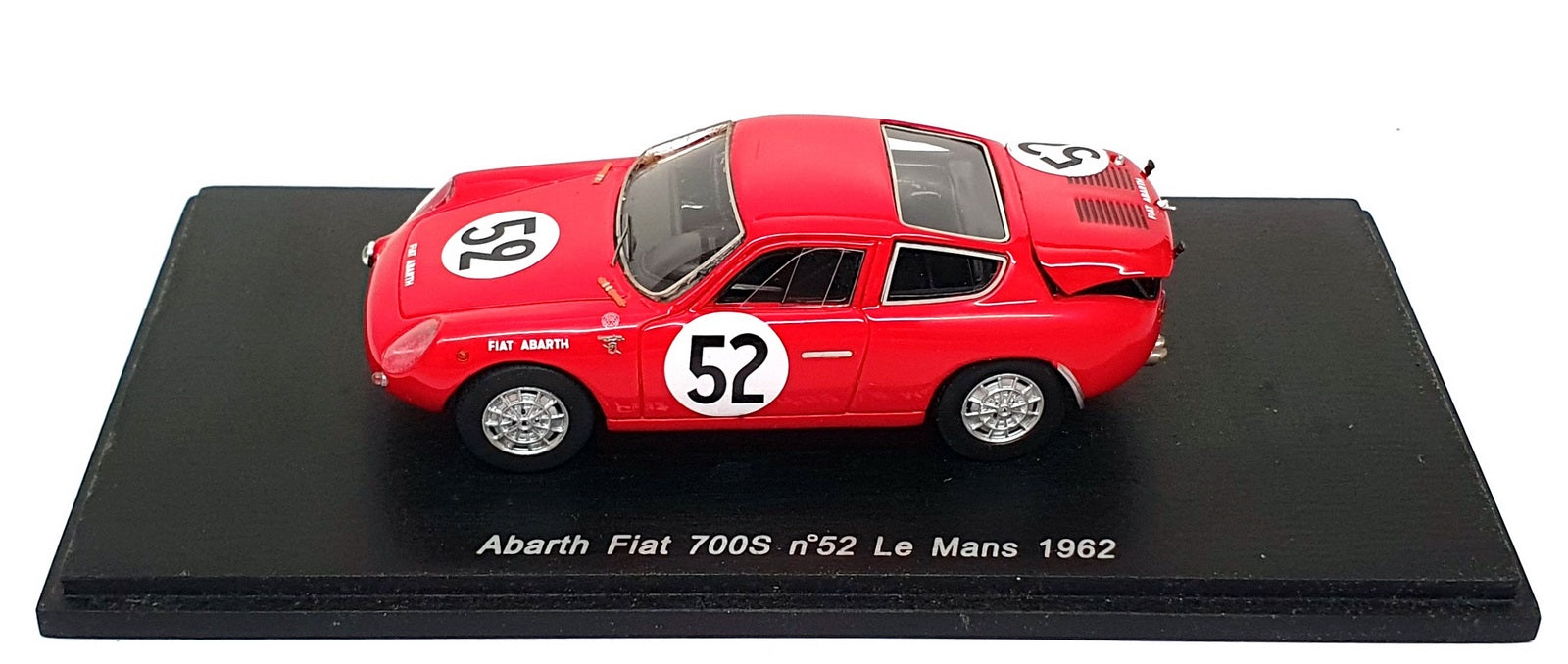 Spark Model 1/43 Scale S1322 - Abarth Fiat 700S #52 Le Mans 1962 - Red