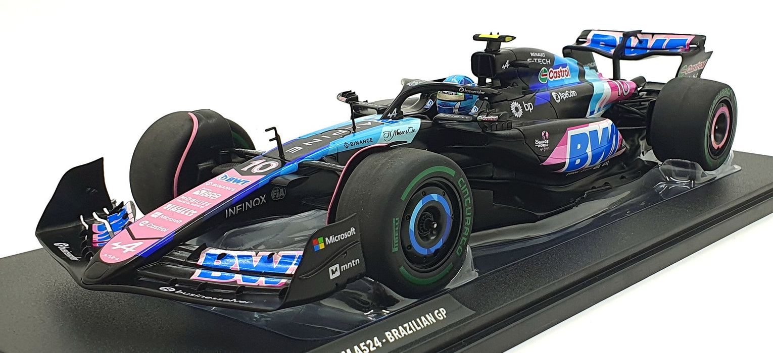 Solido 1/18 Scale Diecast S1814003 - Alpine F1 A524 #10 Brazilian GP 2024 Gasly