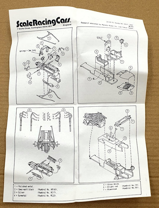 S.R.C. Models 1/43 Scale Unbuilt Kit 20-89 1967 F1 Honda RA300 - Surtees