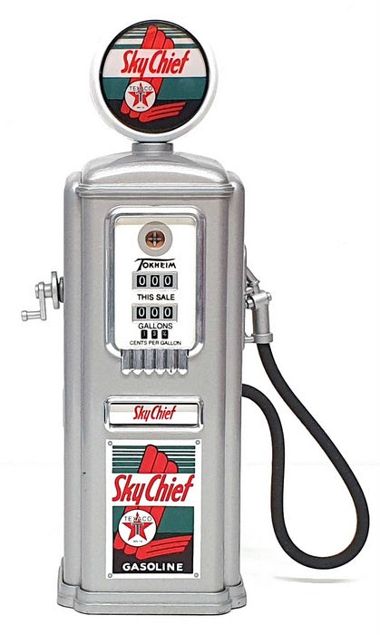 Gearbox Appx 21cm Tall Diecast 66010 - 1950 Gas Pump Coin Bank Texaco - Silver