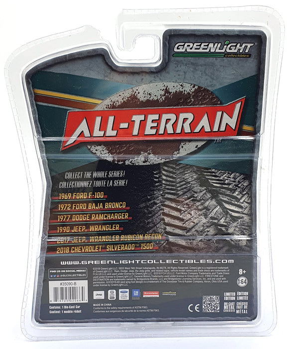 Greenlight 1/64 Scale 35090-B - 1972 Ford Brnco Baja #7 - Yellow