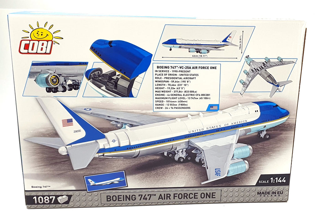 Cobi Bricks 1/144 Scale 26610 - Boeing 747 Air Force One Aircraft - USA