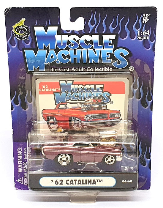 Muscle Machines 1/64 Scale 71161 04-60 - 1962 Pontiac Catalina - Mauve