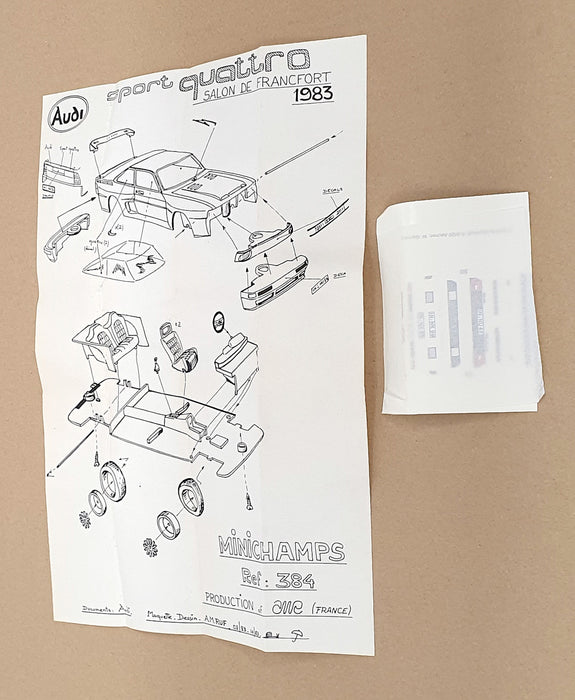 Metal 43 1/43 Scale Unbuilt Kit 384 - Audi Quattro IAA 1984