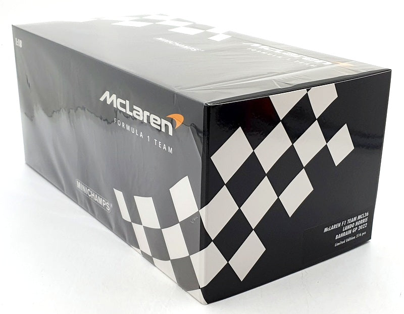 Minichamps 1/18 Scale 537 221804 McLaren F1 MCL36 Bahrain GP 2022 Norris #4