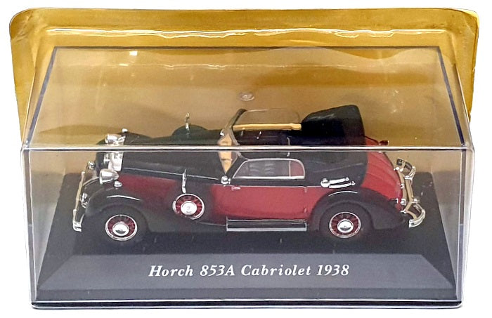 Altaya 1/43 Scale AT27525 - 1938 Horch 853A Cabriolet - Black/Red