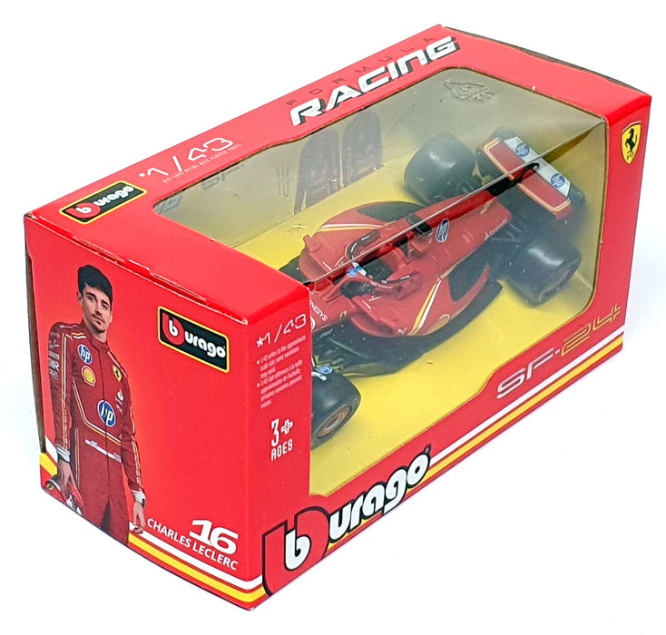 Burago 1/43 Scale 18-36844L - F1 Ferrari SF-24 #16 LeClerc