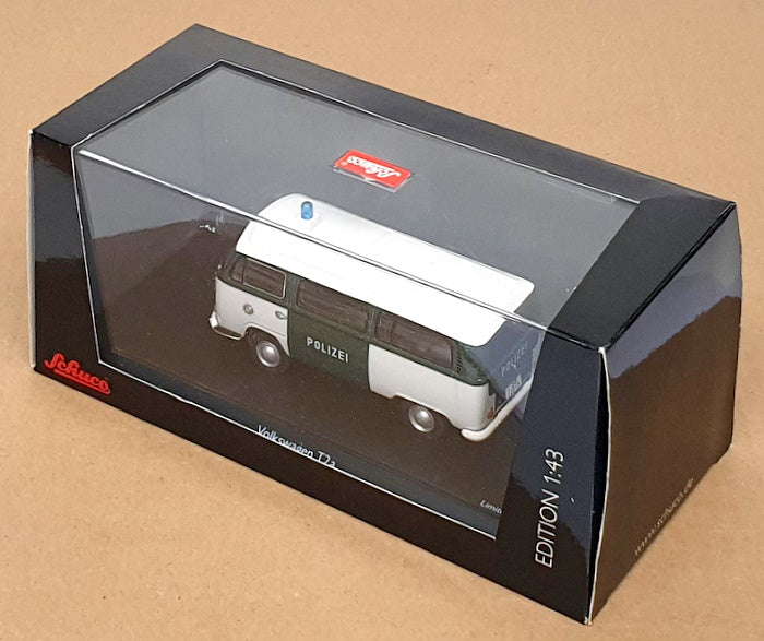 Schuco 1/43 Scale 03219 - VW Volkswagen T2a Bus Polizei - White/Green