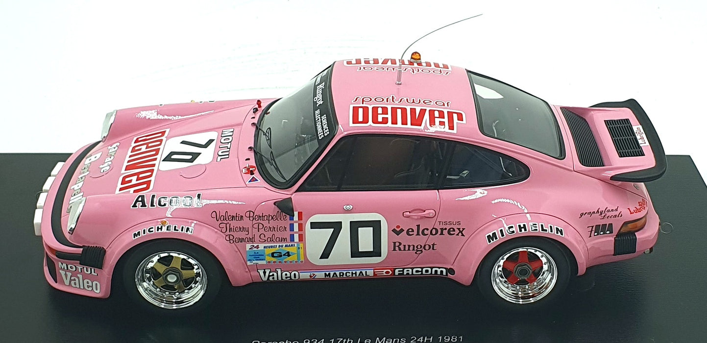 Spark 1/18 Scale 18S869 - Porsche 934 #70 17th Le Mans 24h 1981