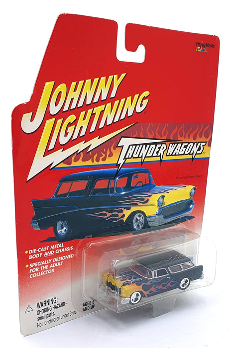 Johnny Lightning 1/64 Scale 457-01 Thunder Wagon Custom '55 Nomad - Black