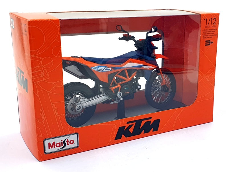 Maisto 1/12 Scale Diecast 32727 - KTM 690 SMC R Motorbike Orange/Blue