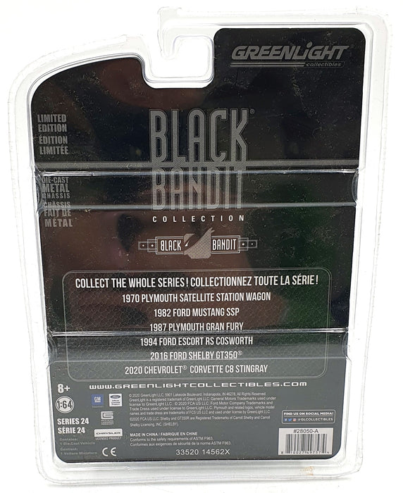 Greenlight 1/64 Scale 28050-A 1970 Plymouth Satellite Station Wagon Black Bandit