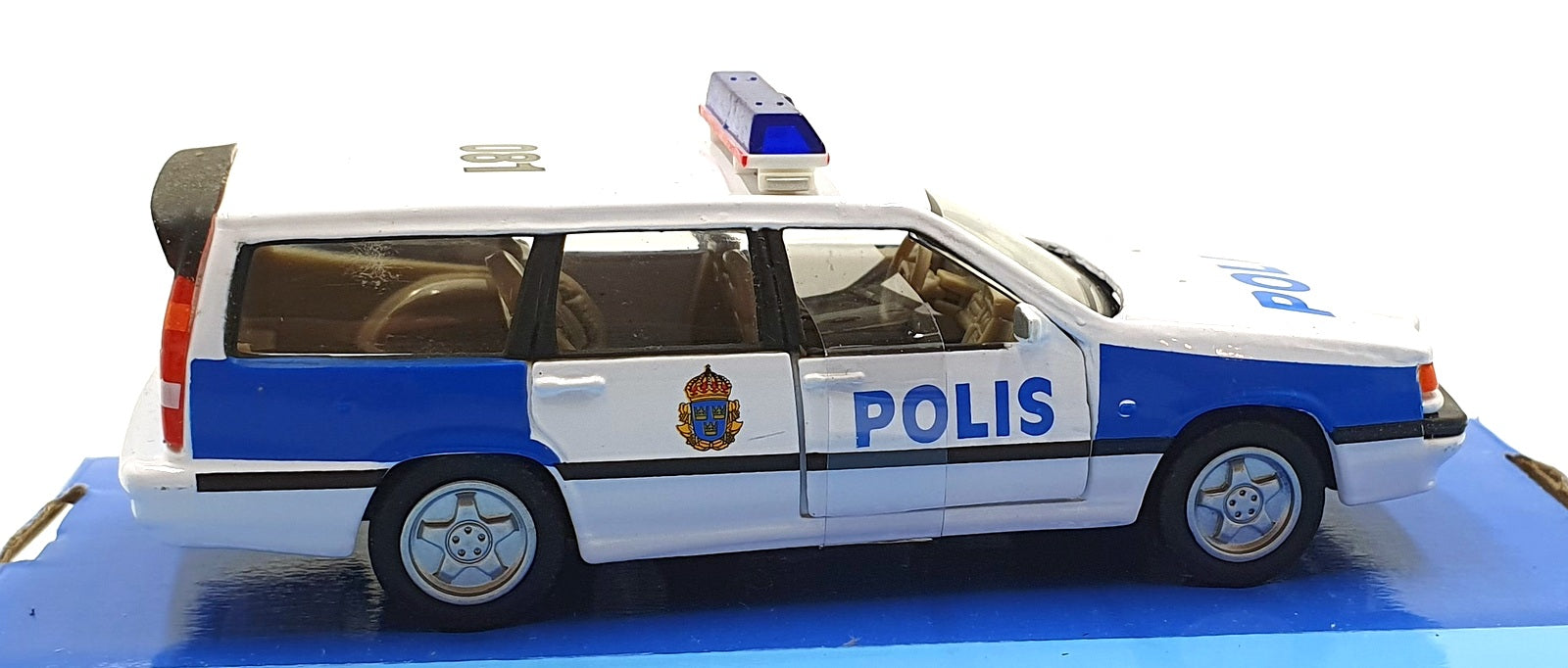Cararama 1/43 Scale 210226J - Volvo 850 Polis Police Car - White/Blue