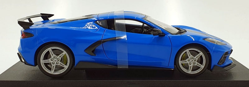 Maisto 1/18 Scale 46629 2020 Chevrolet Corvette Stingray Coupe Blue/Black Stripe