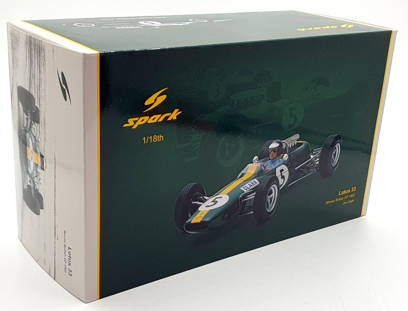 Spark 1/18 Scale Resin 18S416 - F1 Lotus 33 #5 Jim Clark British GP 1965