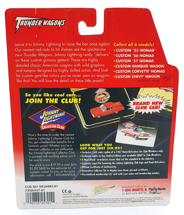 Johnny Lightning 1/64 Scale 457-01 Thunder Wagon Custom '56 Nomad - Green