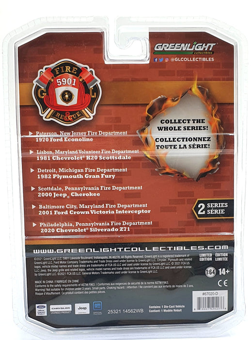 Greenlight 1/64 Scale 67020-D - 2000 Jeep Cherokee Fire Department