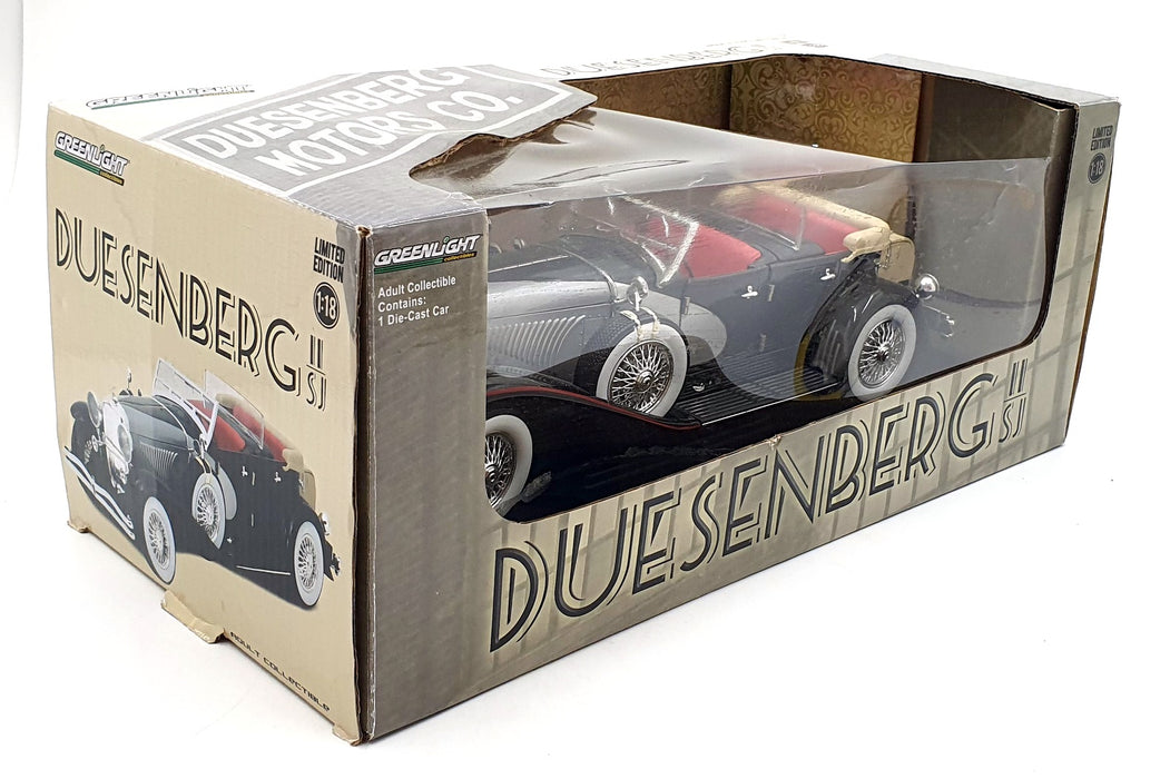 Greenlight 1/18 Scale Diecast 13504 - Duesenberg II SJ - Black/Silver