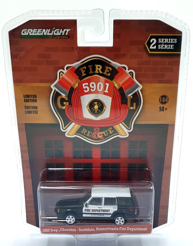 Greenlight 1/64 Scale 67020-D - 2000 Jeep Cherokee Fire Department