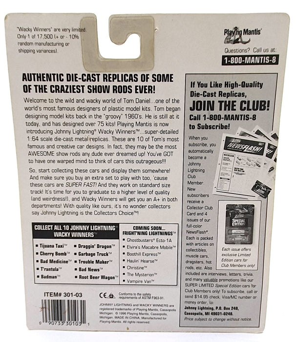 Johnny Lightning 1/64 Scale 301-03 - Wacky Winners Bad News - Red