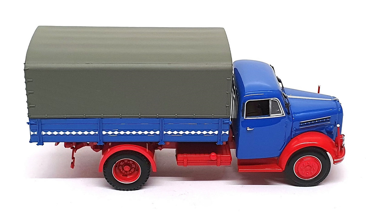 Minichamps 1/43 Scale 439 017020 - Borgward B4500 Pritsche Truck - Blue/Red