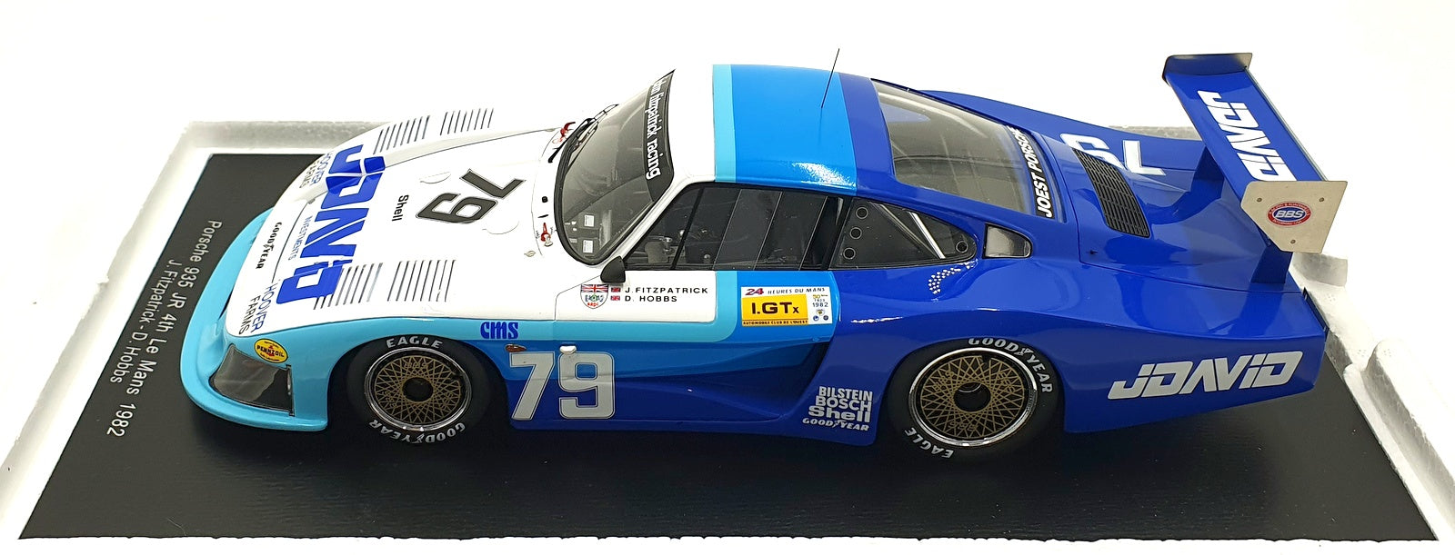 Spark 1/18 Scale 18S286 - Porsche 935 #79 4th Le Mans 1982 Fitzpatrick/Hobbs