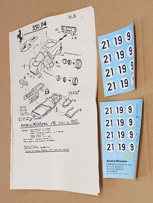 Annecy Miniatures 1/43 Scale Unbuilt Kit No. 18 - Ferrari P4 Coupe