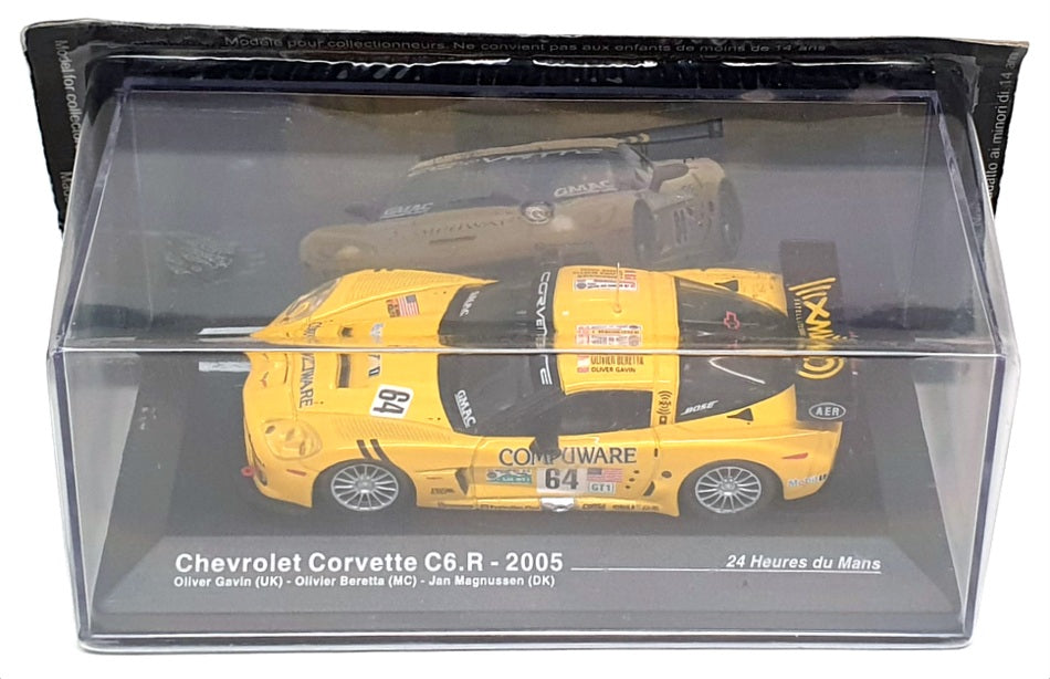 Altaya 1/43 Scale 27424D - Chevrolet Corvette C6.R #64 24h Le Mans 2005