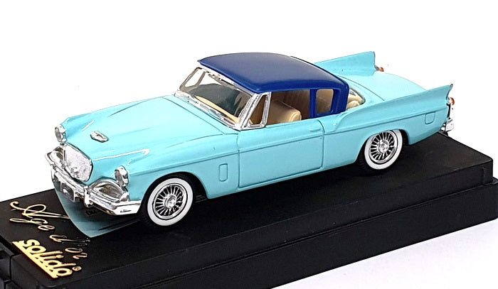 Solido 1/43 Scale Diecast 4521 - 1957 Studebaker Coupe - Turquoise/Blue