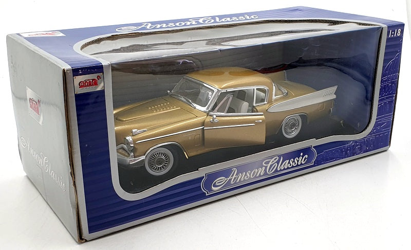 Anson 1/18 Scale Diecast 30384 - 1957 Studebaker Golden Hawk - Gold