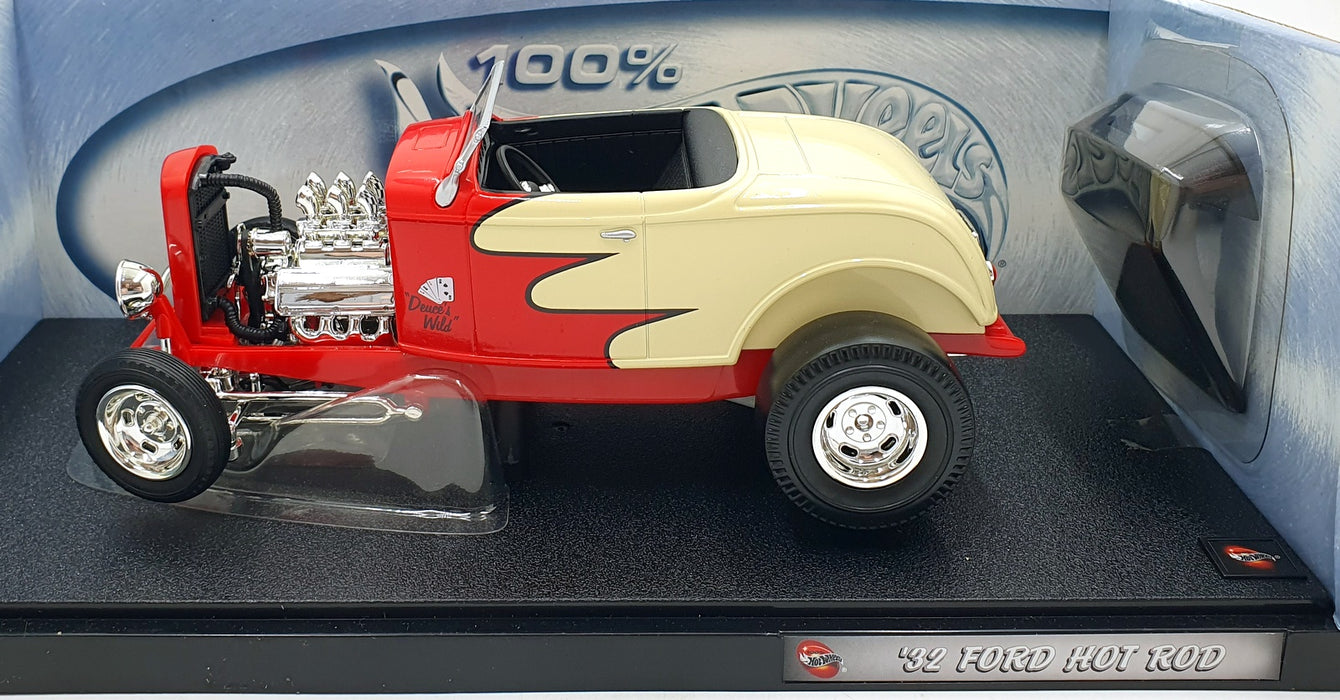 Hot Wheels 1/18 Scale Diecast 53831 - Ford 1932 Hotrod - Red/Cream